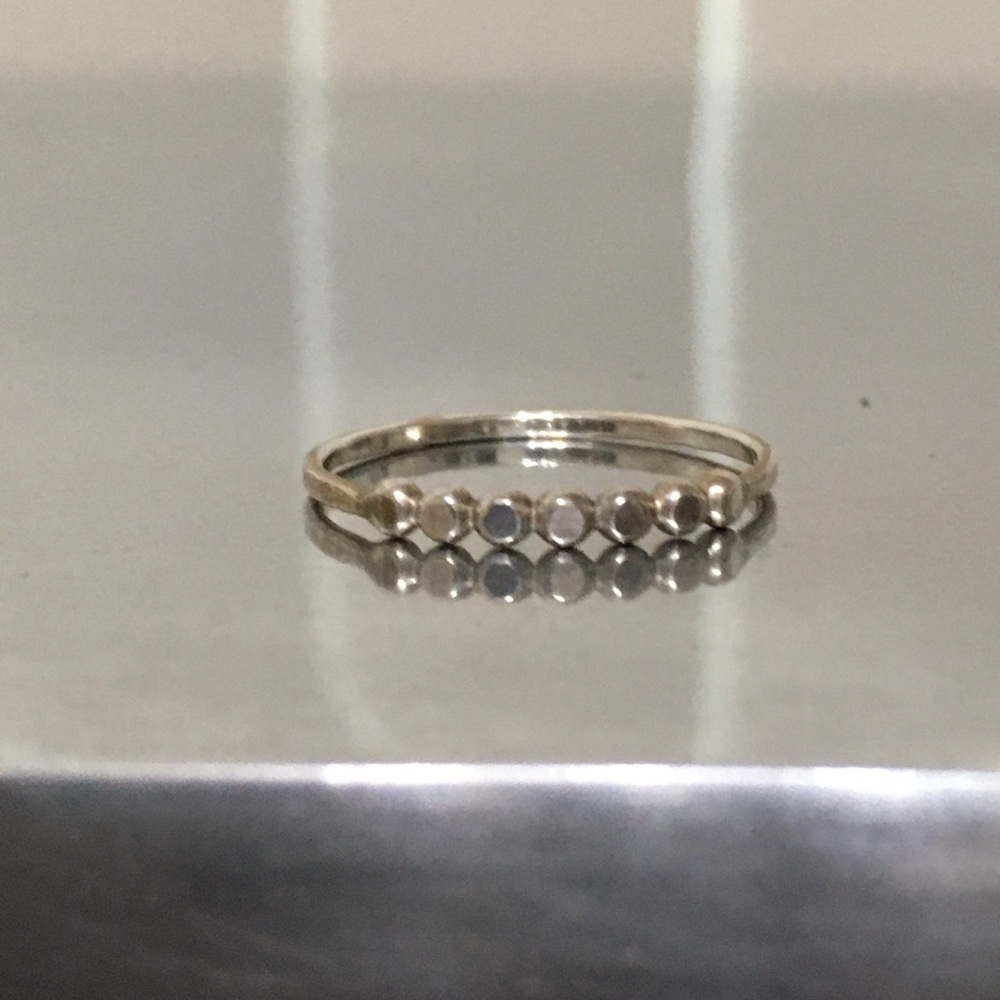 Flat Circle Hammered Silver Etsy Ring - Size 5 - Picture 2 of 7